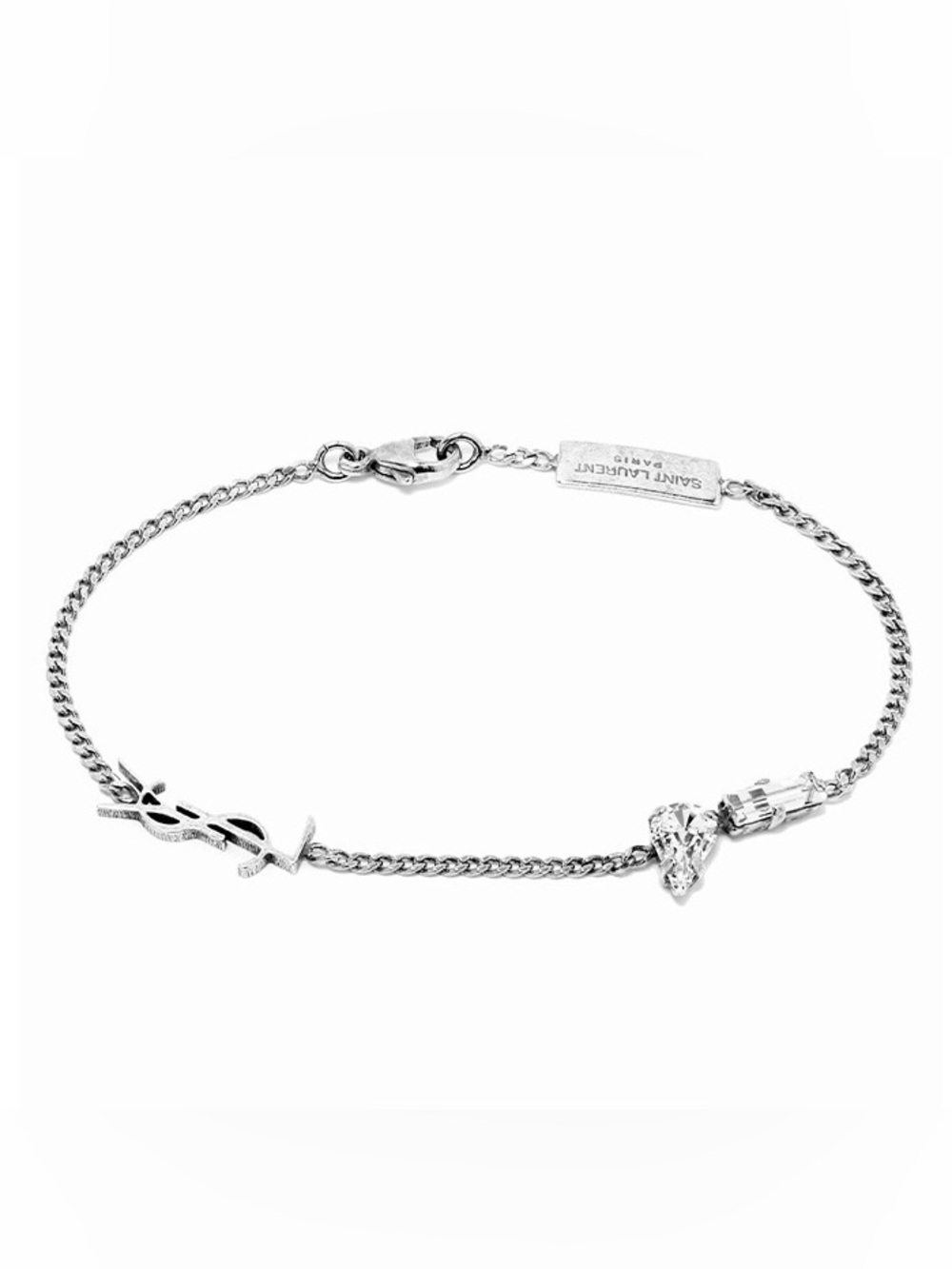 SAINT LAURENT YSL logo crystal bracelet